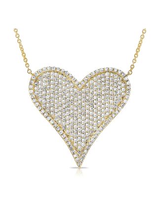 .86CT DIAMOND ELONGATED HEART PENDANT NECKLACE