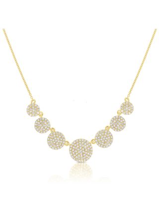 .68CT DIAMOND PAVE DISC STATION NECKLACE
