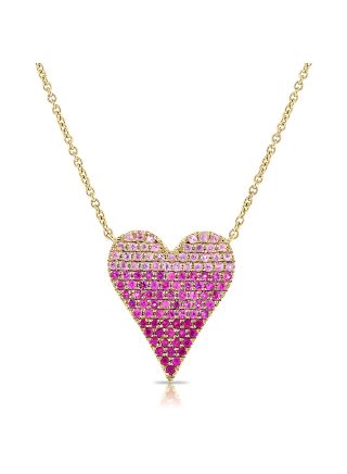 .69CT PINK SAPPHIRE HEART PENDANT NECKLACE