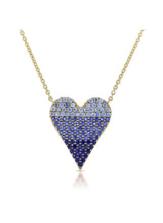 .80CT SAPPHIRE HEART PENDANT NECKLACE