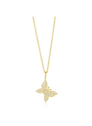 .14CT DIAMOND BUTTERFLY PENDANT NECKLACE