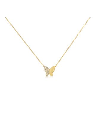 .08CT DIAMOND BUTTERFLY PENDANT NECKLACE