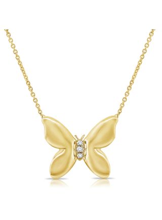.02CT DIAMOND BUTTERFLY PENDANT NECKLACE