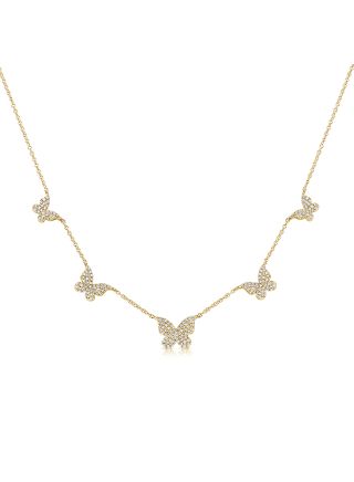 .51CT DIAMOND BUTTERFLY STATION NECKLACE