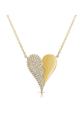 .24CT DIAMOND HEART PENDANT NECKLACE