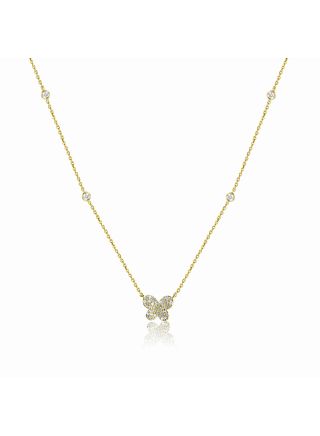 .18CT DIAMOND BUTTERFLY PENDANT NECKLACE
