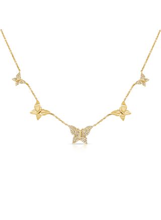 .42CT DIAMOND BUTTERFLY STATION NECKLACE