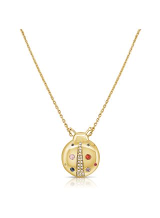 .14CT RAINBOW COLOR AND DIAMOND PENDANT NECKLACE