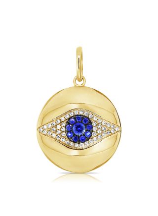 .30CT SAPPHIRE AND DIAMOND EVIL EYE PENDANT
