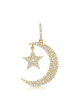 .40CT DIAMOND MOON AND STAR PENDANT