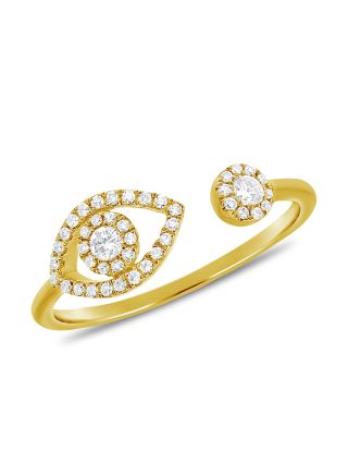 0.22CT DIAMOND EVIL EYE WRAP RING