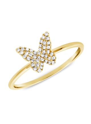 0.12CT DIAMOND BUTTERFLY RING