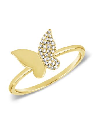 .08CT DIAMOND BUTTERFLY RING