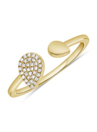 .11CT DIAMOND PAVE PEAR WRAP RING