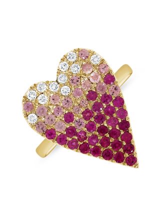 1.53CT PINK SAPPHIRE AND DIAMOND HEART RING
