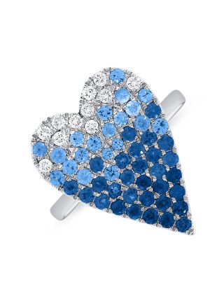 1.53CT SAPPHIRE AND DIAMOND HEART RING