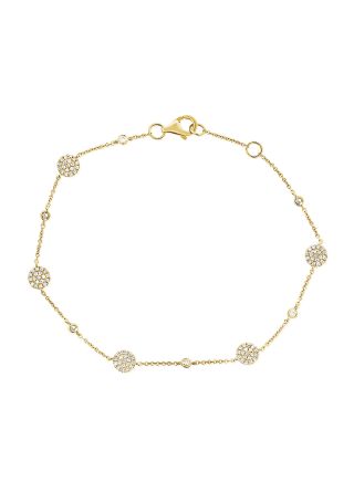 .35CT DIAMOND PAVE DISC CHAIN BRACELET