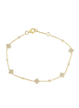 .32CT DIAMOND CLOVER CHAIN BRACELET
