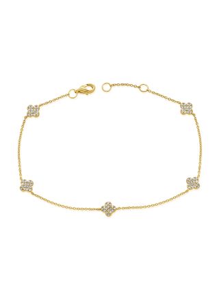 .28CT DIAMOND CLOVER CHAIN BRACELET