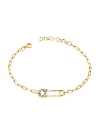 .12CT DIAMOND SAFETY PIN BRACELET