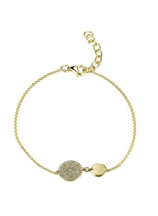 .13CT DIAMOND PAVE DISC CHAIN BRACELET