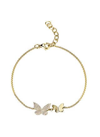 .15CT DIAMOND BUTTERFLY CHAIN BRACELET