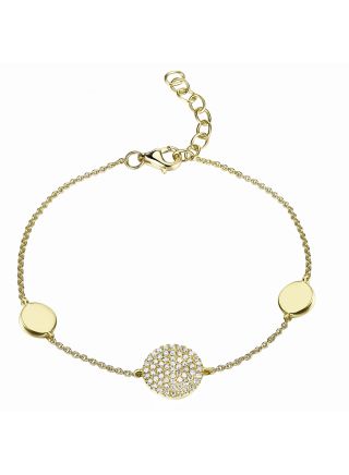 .13CT DIAMOND PAVE DISC CHAIN BRACELET