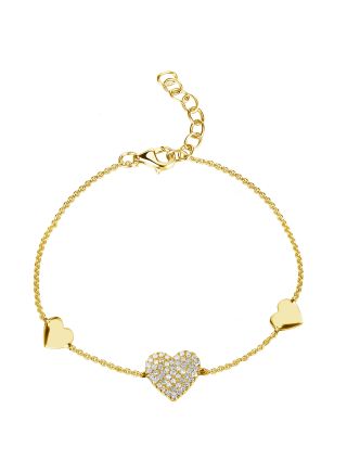 .15CT DIAMOND HEART CHAIN BRACELET