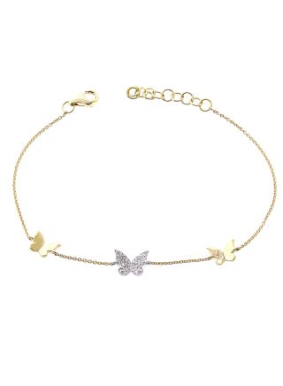 .10CT DIAMOND BUTTERFLY CHAIN BRACELET