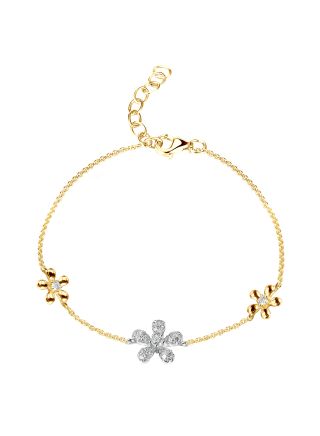 .19CT DIAMOND FLOWER CHAIN BRACELET