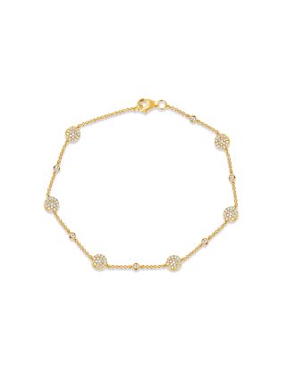 .48CT DIAMOND PAVE DISC CHAIN BRACELET