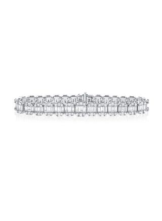 8.91CT BAGUETTES AND DIAMOND GRADUATED TENNIS BRACELET
