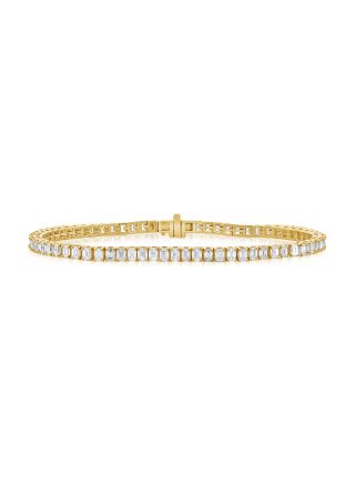 6.05CT EMERALD SHAPE DIAMOND TENNIS BRACELET