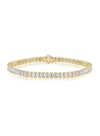 7.93CT EMERALD SHAPE DIAMOND TENNIS BRACELET
