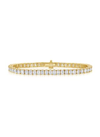 10.60CT EMERALD SHAPE DIAMOND TENNIS BRACELET