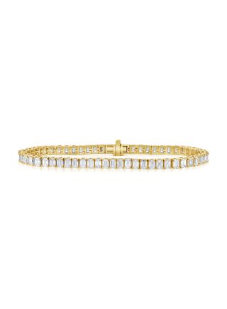 8.56CT EMERALD SHAPE DIAMOND TENNIS BRACELET