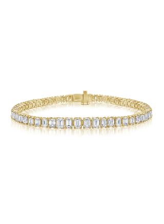 7.98CT EMERALD SHAPE DIAMOND TENNIS BRACELET