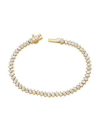 5.78CT EMERALD SHAPE DIAMOND TENNIS BRACELET