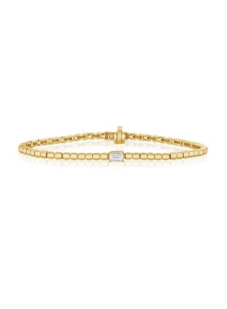 .33CT EMERALD SHAPE DIAMOND SOLITAIRE TENNIS BRACELET