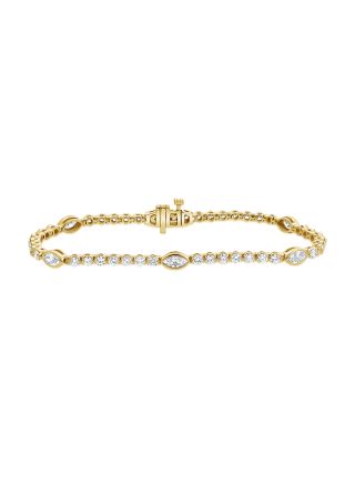 3.12CT MARQUISE AND ROUND SHAPE DIAMOND BEZEL BEZEL TENNIS BRACELET