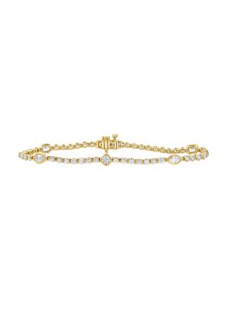 3.26CT MULTI SHAPE DIAMOND BEZEL BEZEL TENNIS BRACELET