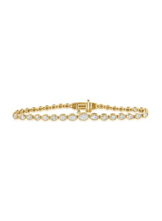1.99CT OVAL SHAPE DIAMOND BEZEL BEZEL TENNIS BRACELET