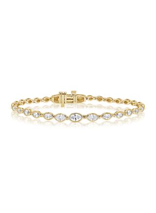 1.73CT MARQUISE SHAPE DIAMOND BEZEL TENNIS BRACELET