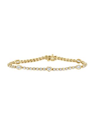 2.92CT EMERALD SHAPE, HEART SHAPE, MARQUISE SHAPE, OVAL SHAPE, PEAR SHAPE AND ROUND SHAPE DIAMOND BRACELET