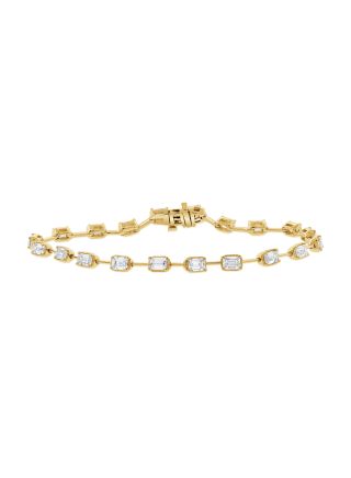 3.95CT EMERALD SHAPE DIAMOND TENNIS BRACELET