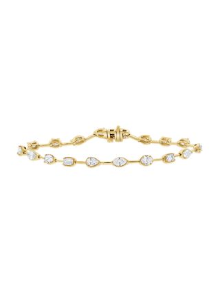 3.59CT EMERALD, MARQUISE, OVAL AND PEAR SHAPE DIAMOND TENNIS BRACELET