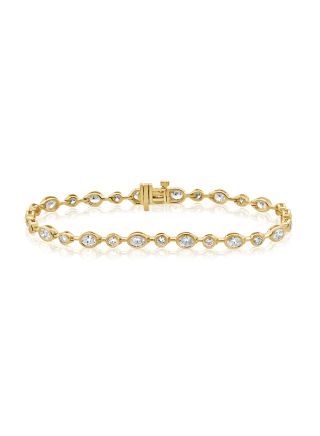 2.70CT OVAL SHAPE AND ROUND DIAMOND BEZEL SET TENNIS BRACELET
