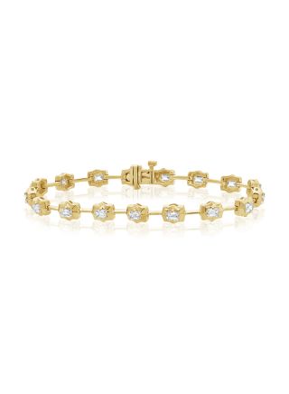 2.43CT EMERALD SHAPE DIAMOND FOUR PRONG TENNIS BRACELET