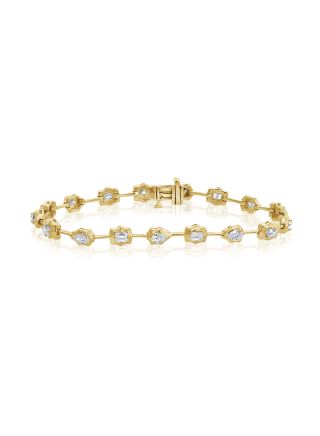 2.43CT EMERALD SHAPE AND PEAR SHAPE DIAMOND TENNIS BRACELET