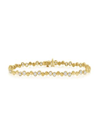 2.18CT OVAL SHAPE DIAMOND BEZEL SET TENNIS BRACELET